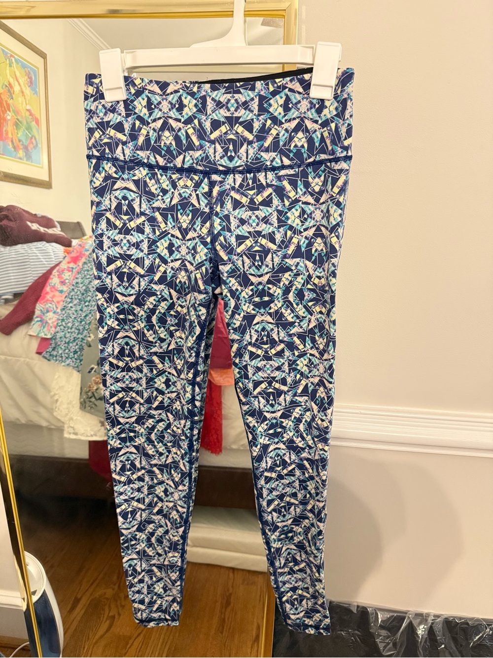 Victoria's Secret Navy Blue Geometric Print Leggings